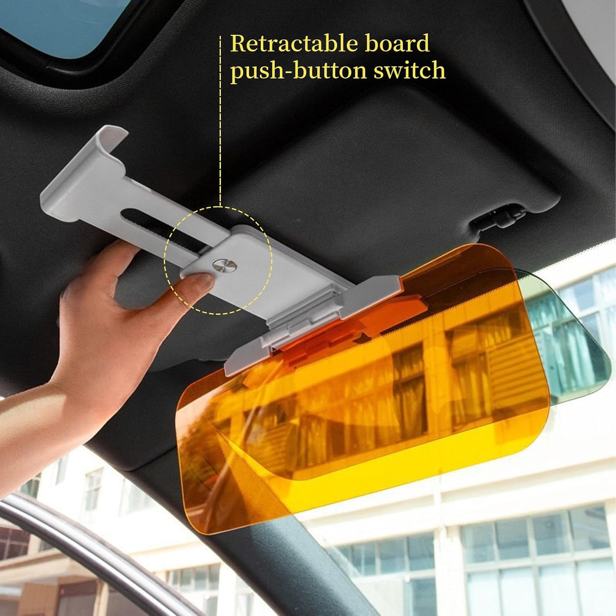 2-In-1 Sonnenblende Auto Windshield Sunshade Nacht Car Sun Shade | Kontrastverstärker Sichtschutz Gegen Sonne Scheinwerfer Windschutzscheibenblende anti Blendung Für SUVS Lkws