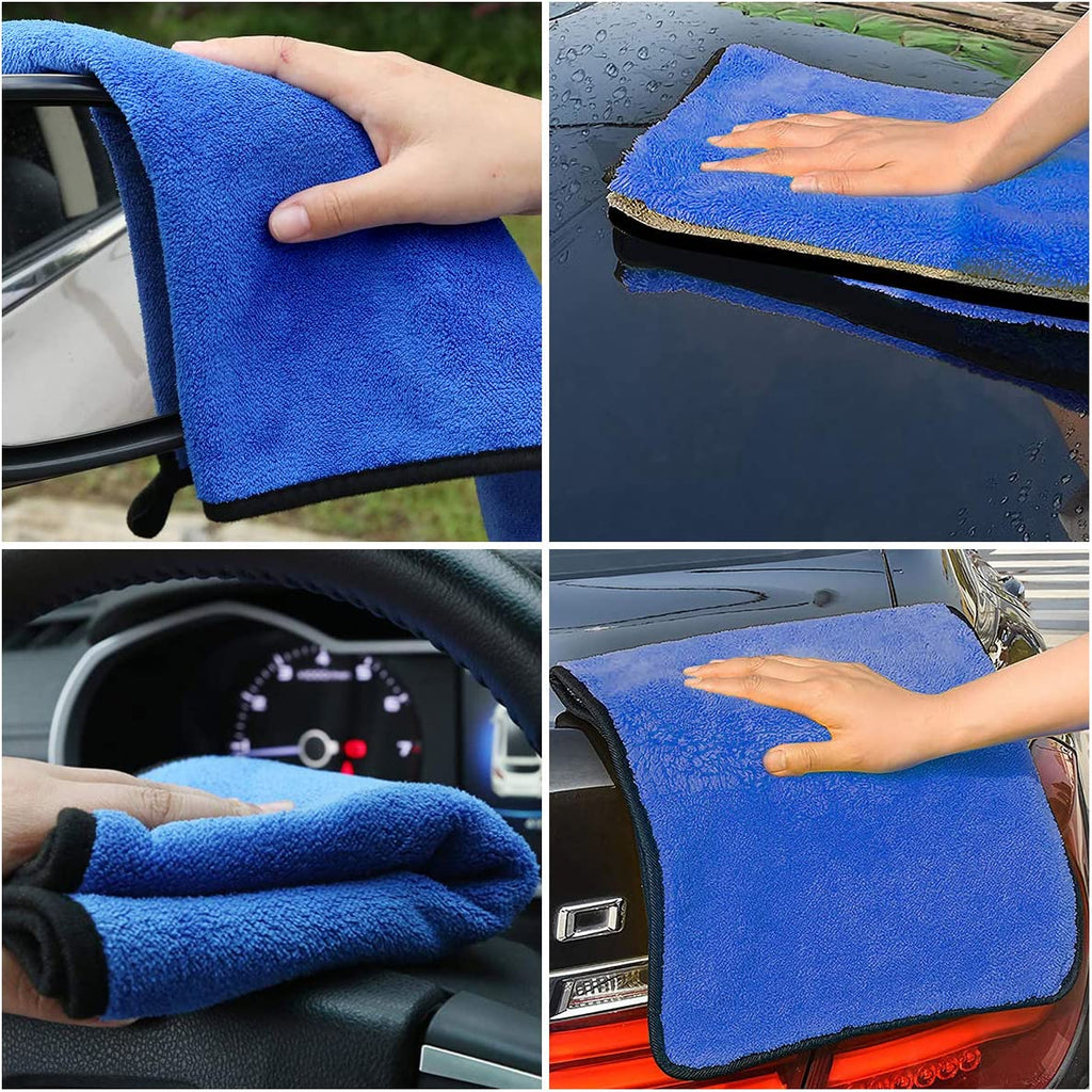 URAQT Microfasertücher Auto, 6 PCS 500GSM Mikrofasertüch Multifunktionales Motorrad Fusselfreie Handtuch,Reinigungstuch Microfasertuch Für Auto Haushalt Küche Fenster - 30X40Cm