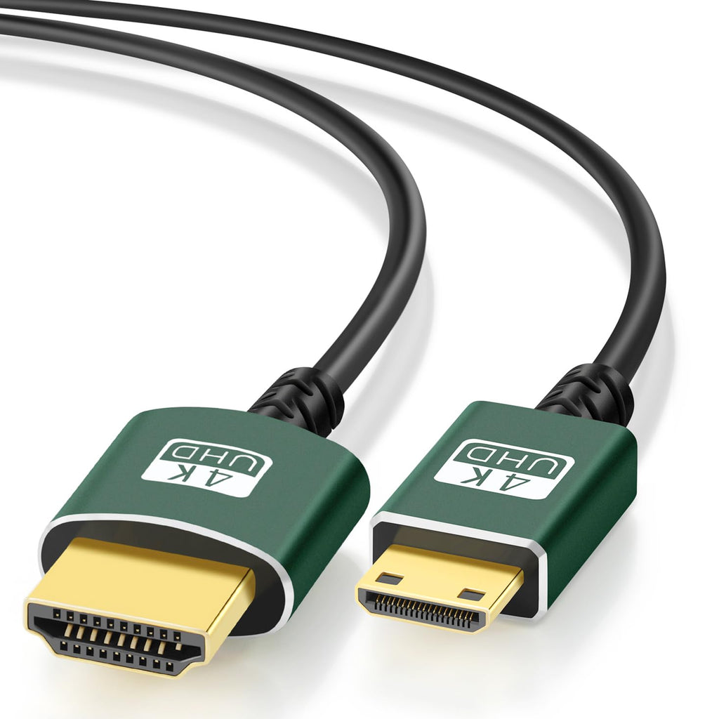 Thsucords Hyper Slim Mini HDMI Auf HDMI Kabel 3M, Ultradünnes Und Flexibles HDMI Mini Kabel Unterstützt 3D/4K@60Hz/18Gbps/1080P Kompatibel Mit Laptop, TV, Monitor, Projector