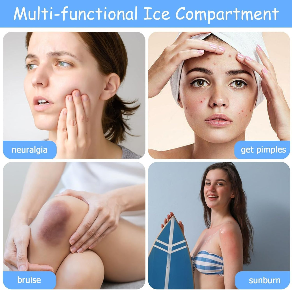 3Er-Pack Eisroller Gesicht,Face Ice Roller,Gesichtsmassage | Gesichtsentschwellung,Beauty Skincare Für Hautpflege,Kühlend Beruhigend,Essential Für Strahlende Haut