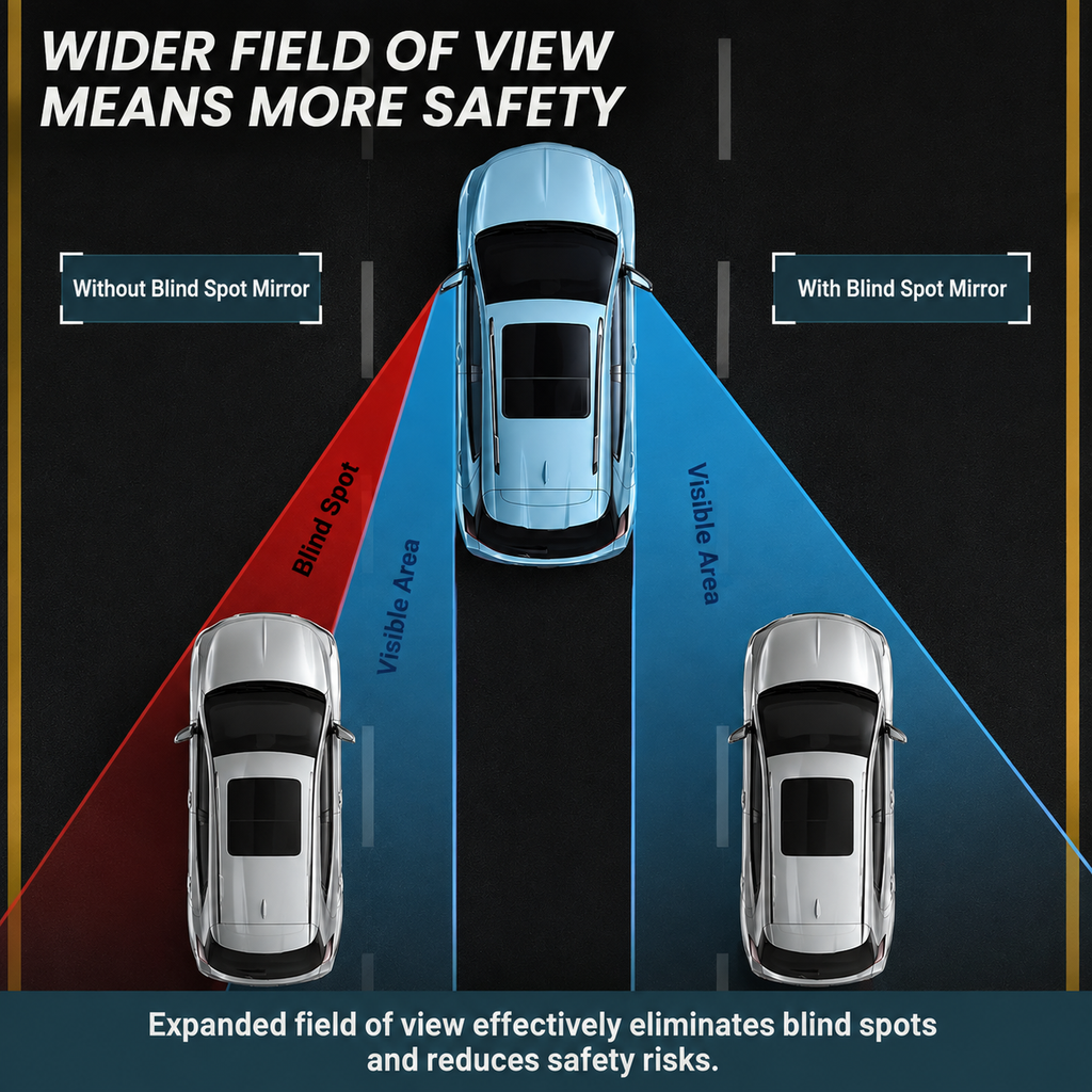 360° Blind Spot Mirror – HD Wide Angle Convex Car Mirror (2 Pack)