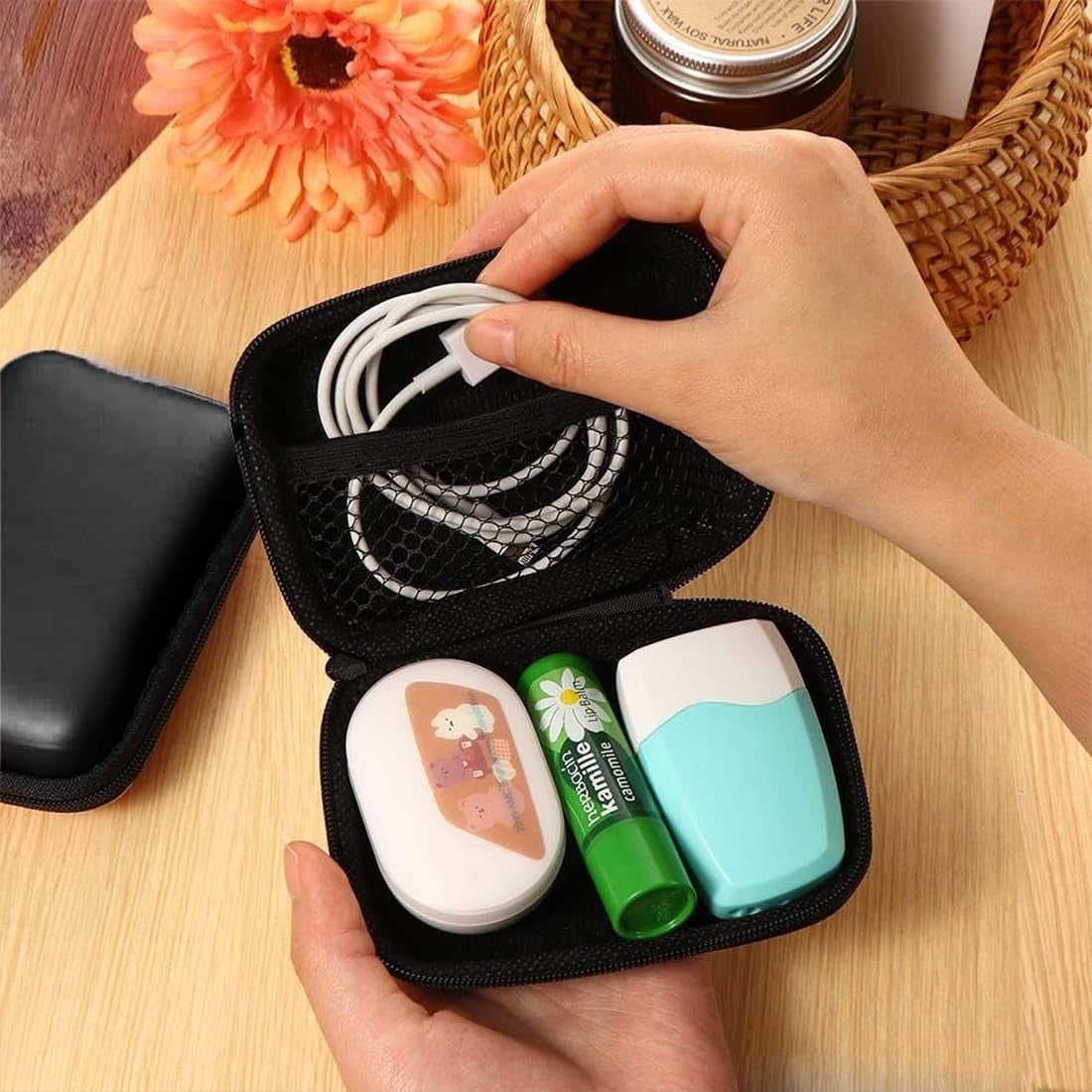 Festplattentasche Festplatten Case HDD Case,Robust&Stoßsicher Tasche Hülle Für Portable SSD Externe Festplatte, Hart Reise Tragen Etui Case(Schwarz)