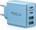 USB C Ladegerät, 40W 4 Ports USBC Stecker Mehrfach Schnellladegerät Typ Ladestecker Mit PD Adapter+Qc Ladegerät Für Iphone 17 16 15 14 13 Pro Max plus 12 11, Ipad, Samsung Galaxy, Handys Fast Charger