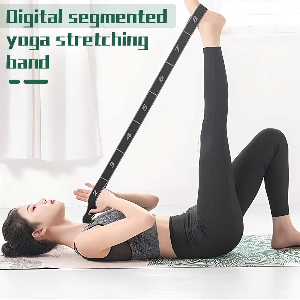 1 Pcs Yoga Stretching Band,Fitnessbänder Band Yoga Stretch Gurt, Gymnastikband, Hochelastischer Gymnastikband, Upgrade Erweitern Stretching Strap Effektives Dehnung - Grau
