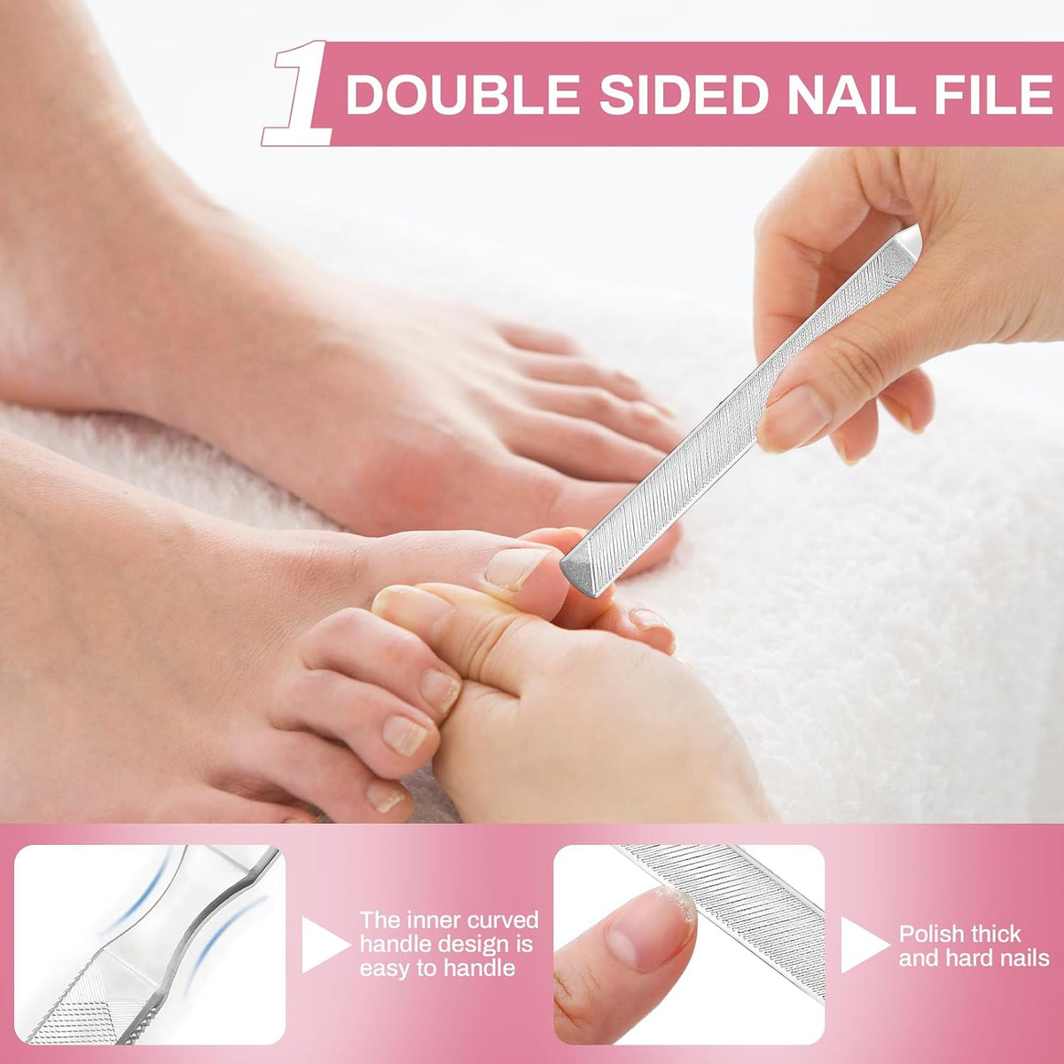Ylinwtech 4 Stück Pediküre Werkzeuge,Metall Nagelfeilen,Nail File Set,Foot Care & Leisure Eignet Sich Zum Abschleifen Der Füße Und Zur Reinigung Von Dicker Fußhaut