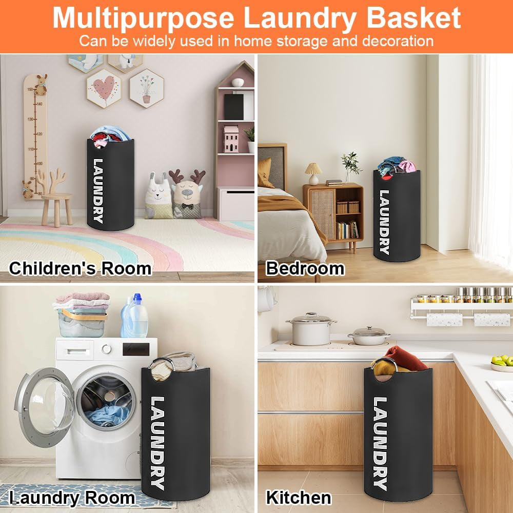 Wäschekorb Stoff, 90L Wäschesammler Mit Griff, Wäschesammler Stoff Faltbar | Wasserdicht Wäschebehälter Laundry Basket, Faltbarer Wäschesack, Wäschetrennkorb Groß Wäschekorb Für Badezimmer, Schlafzimmer