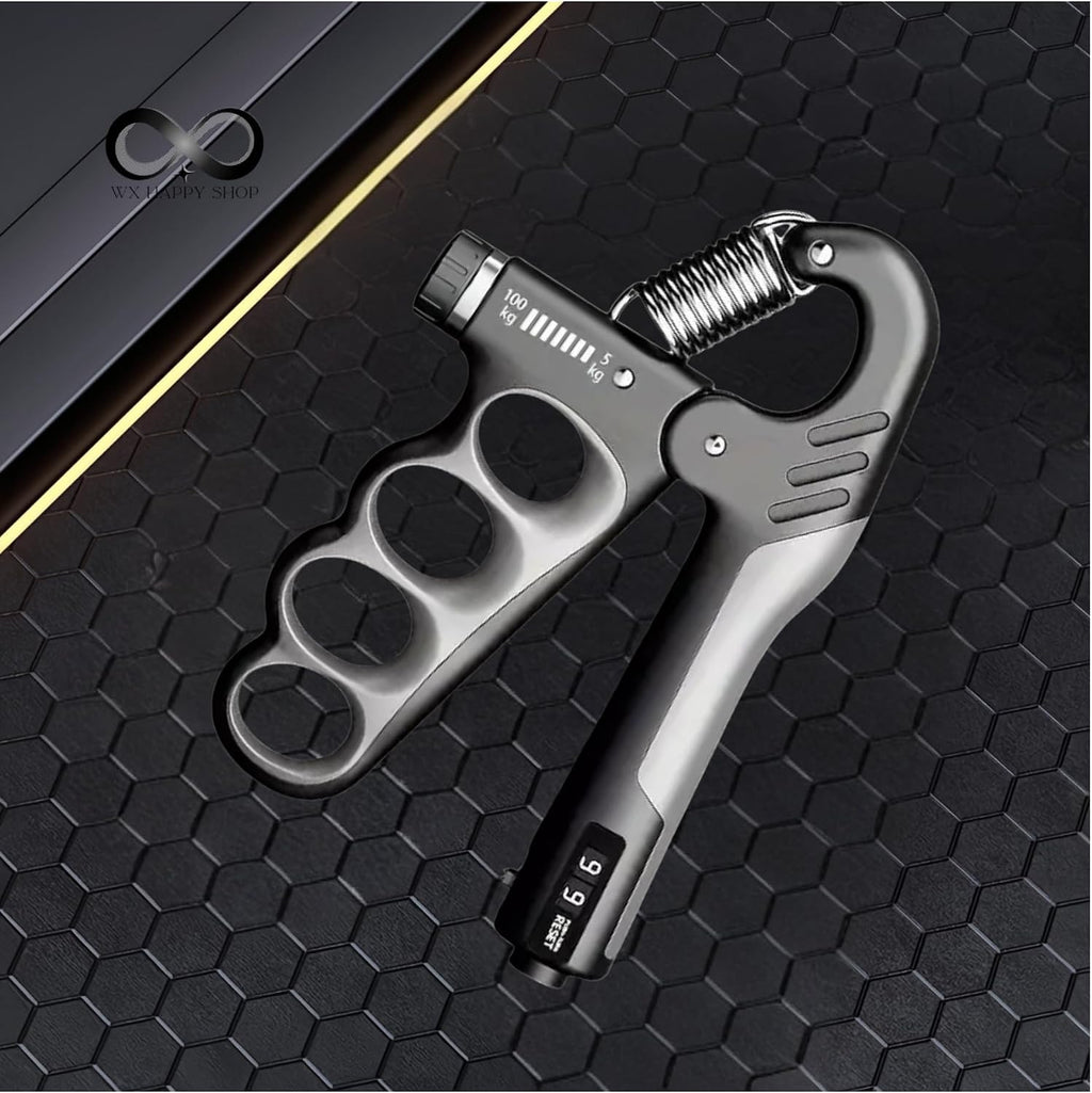 Verstellbarer Hand Grip Trainer Handgelenkverstärker Unterarm Krafttrainer 100Kg (Grau)