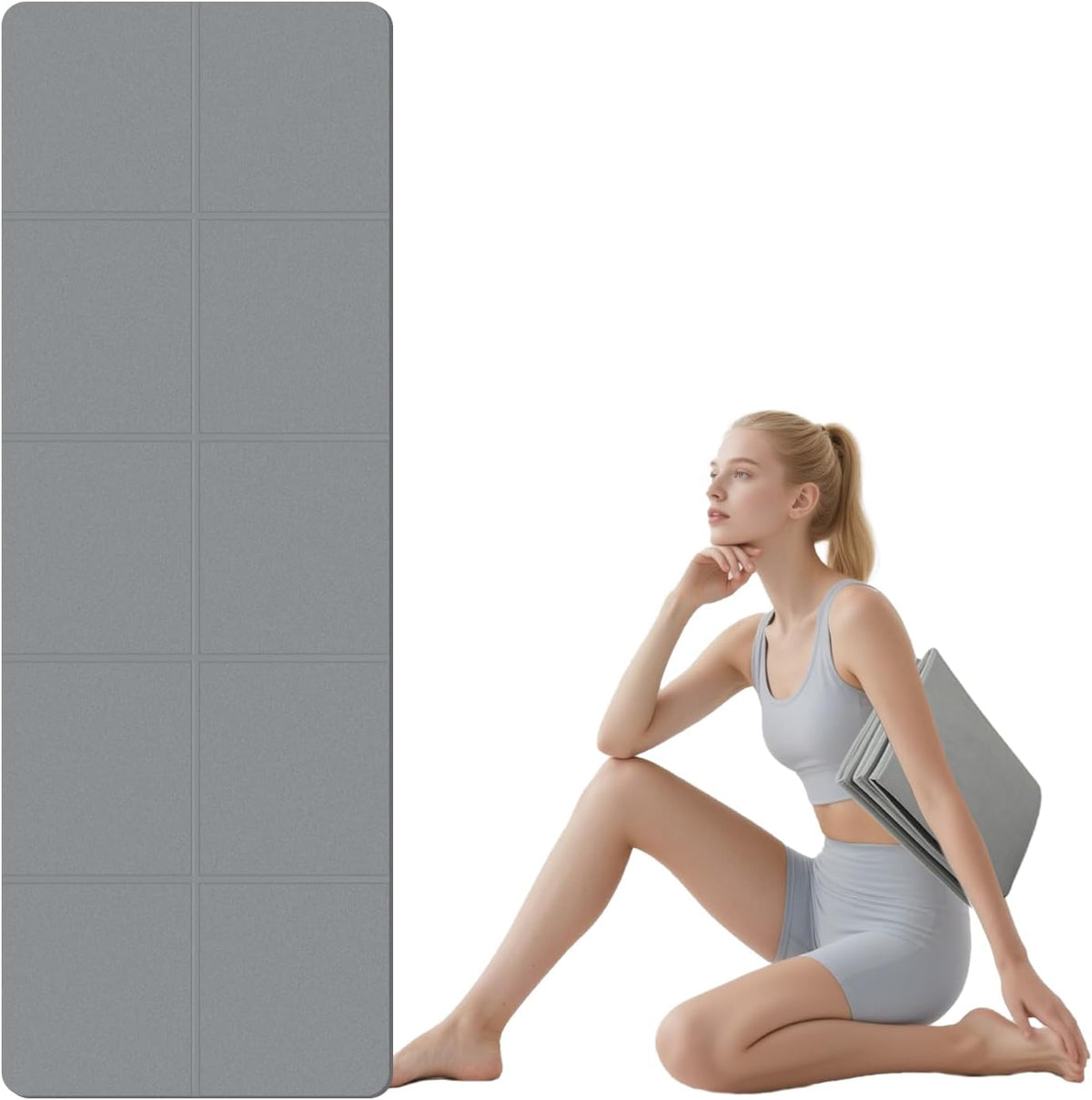 Foldable Yoga Mat - TPE Exercise Pilates Mat - Yoga Matte - Fitnessmatte - 183 X 61 Cm, 5 Mm Dick, Sport Matte Für Pilates, Gymnastik, Reise Und Sport