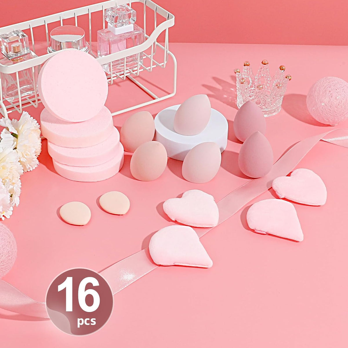 Aiqinu 12 Stück Make up Schwamm, Makeup Sponge Set, Beauty Sponge Für Flüssiges Foundation Puder, Foundation Puff Kosmetik Werkzeug