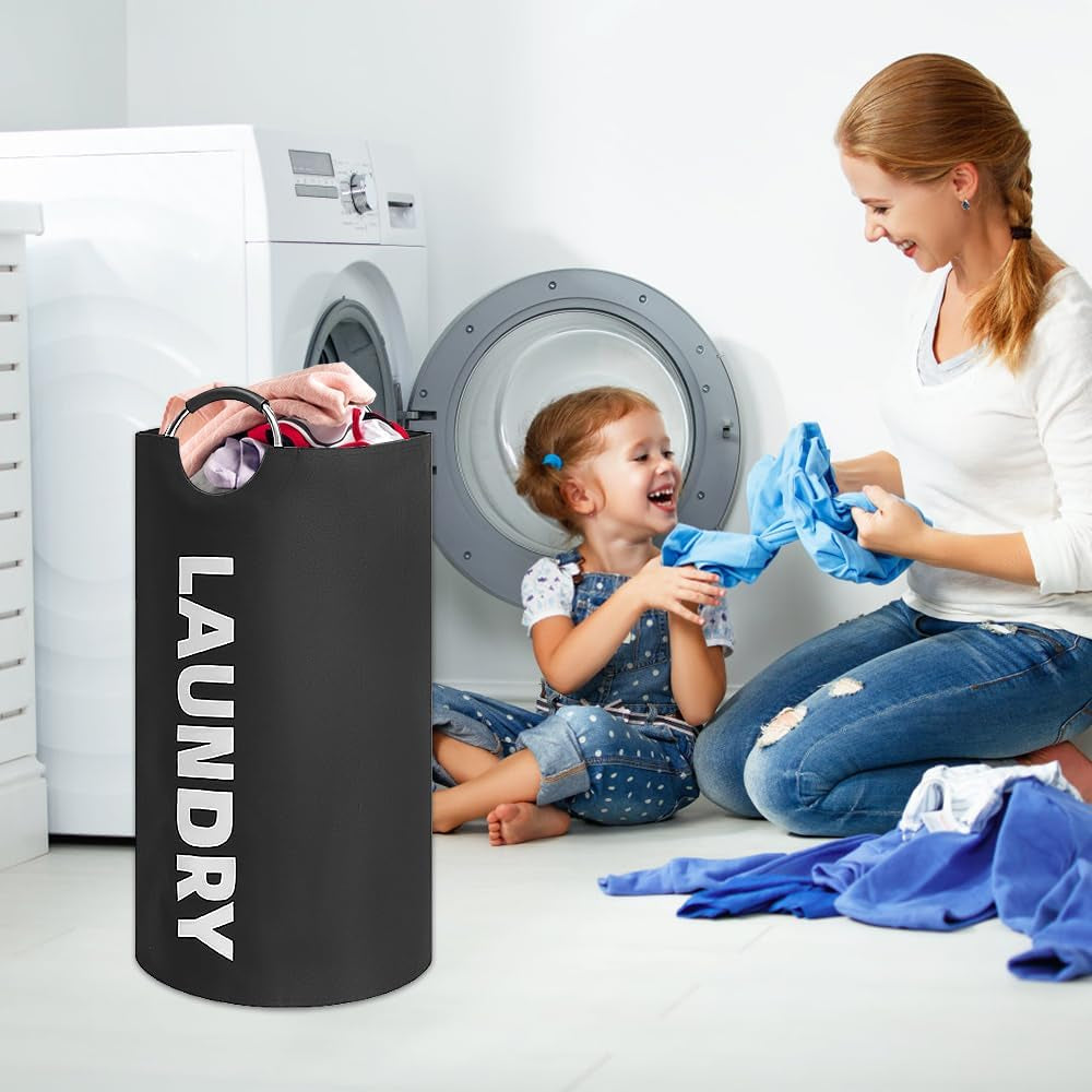Wäschekorb Stoff, 90L Wäschesammler Mit Griff, Wäschesammler Stoff Faltbar | Wasserdicht Wäschebehälter Laundry Basket, Faltbarer Wäschesack, Wäschetrennkorb Groß Wäschekorb Für Badezimmer, Schlafzimmer