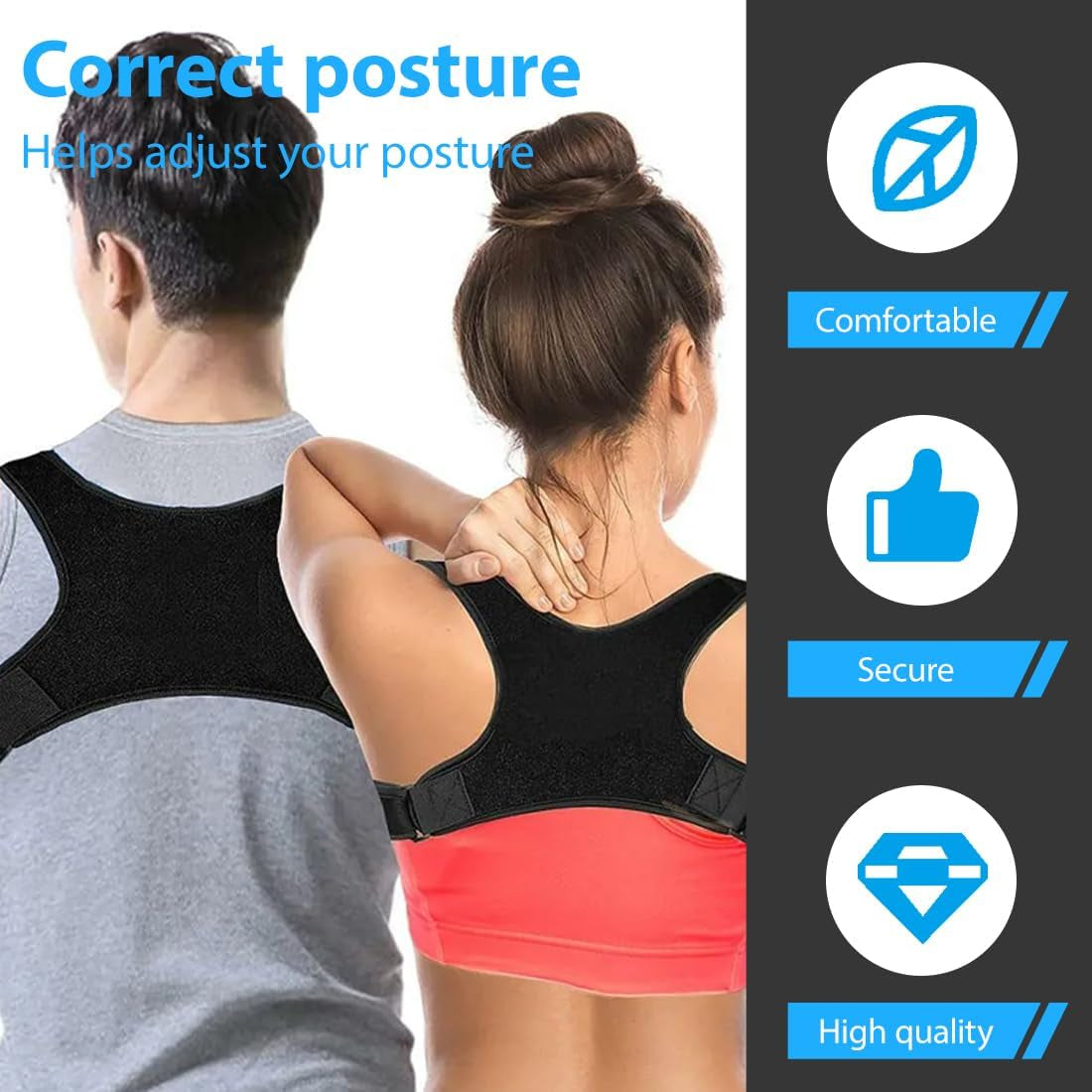 1 Stück Rückenstützgürtel, Rücken Geradehalter, Haltungskorrektur Rücken Damen, Haltungskorrektur Rücken Herren, Posture Corrector Men