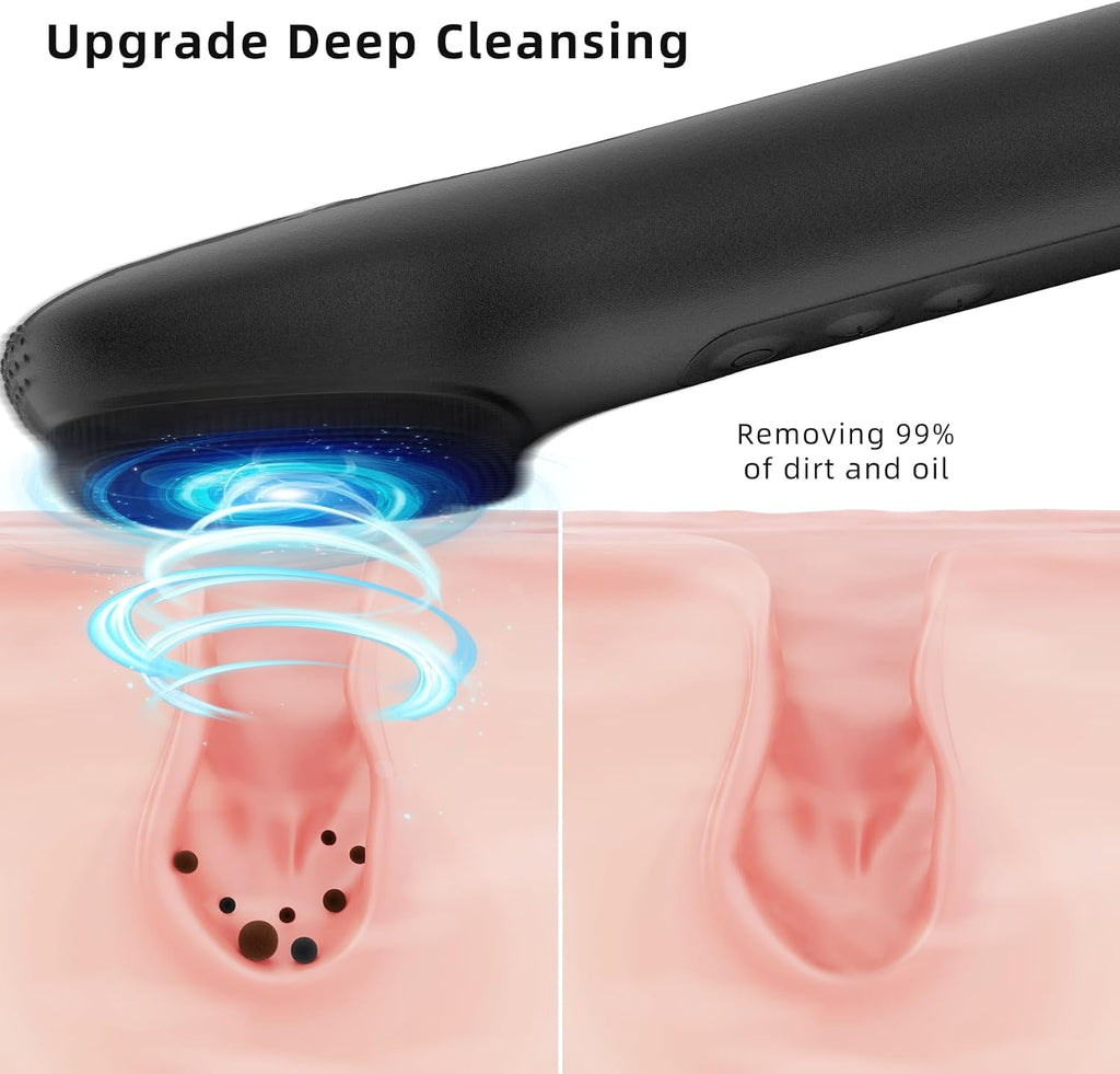 Gesichtsreinigungsbürste, Wasserdichte Gesichtsbürste Gesichtsreiniger 360 ° Drehbar Gesichtsreiniger Mit Für Alle Hauttypen (Schwarz)