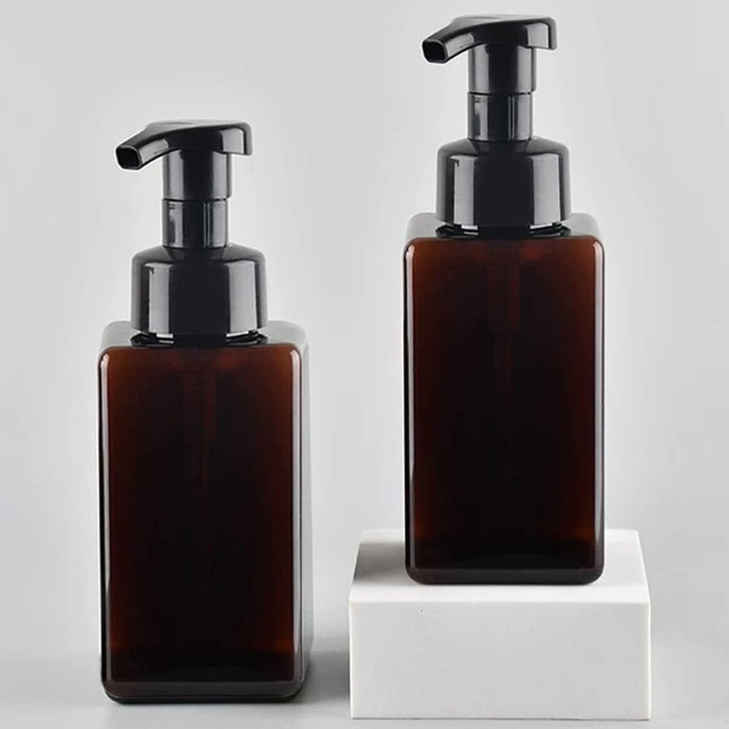 Schaumseifenspender, Quadratisch, Nachfüllbar, 450 Ml, Petg-Kunststoff, Bpa-Frei, Für Shampoo, Duschgel, Flüssigseife, Küche, Bad, Krankenhaus, 2 Stück