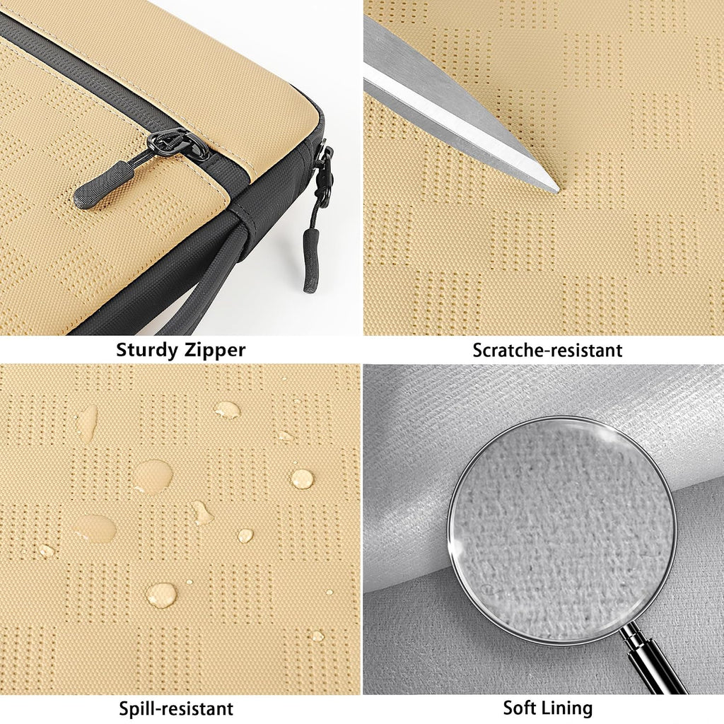 DOMISO 15 Zoll Laptop Hülle Tasche 15.6 Zoll Laptop Tasche Laptop Tragetasche Für 15 Zoll Macbook Air/Pro Wasserdichte Laptop Tasche 15.6 Zoll Kompatibel Mit Macbook Air 15 Zoll M3 2024 2023,Beige