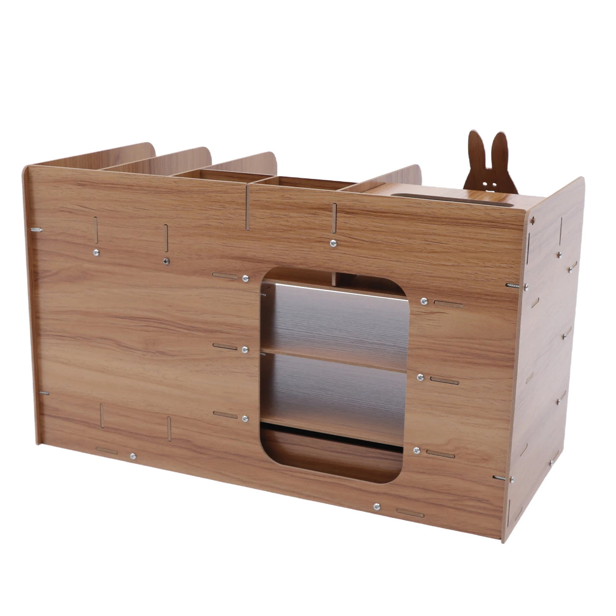 4-Layer Desktop Organizer A4 File Organizer Office Stationery Book Storage Rack with Phone Stand Tissue Box 48*23*28Cm