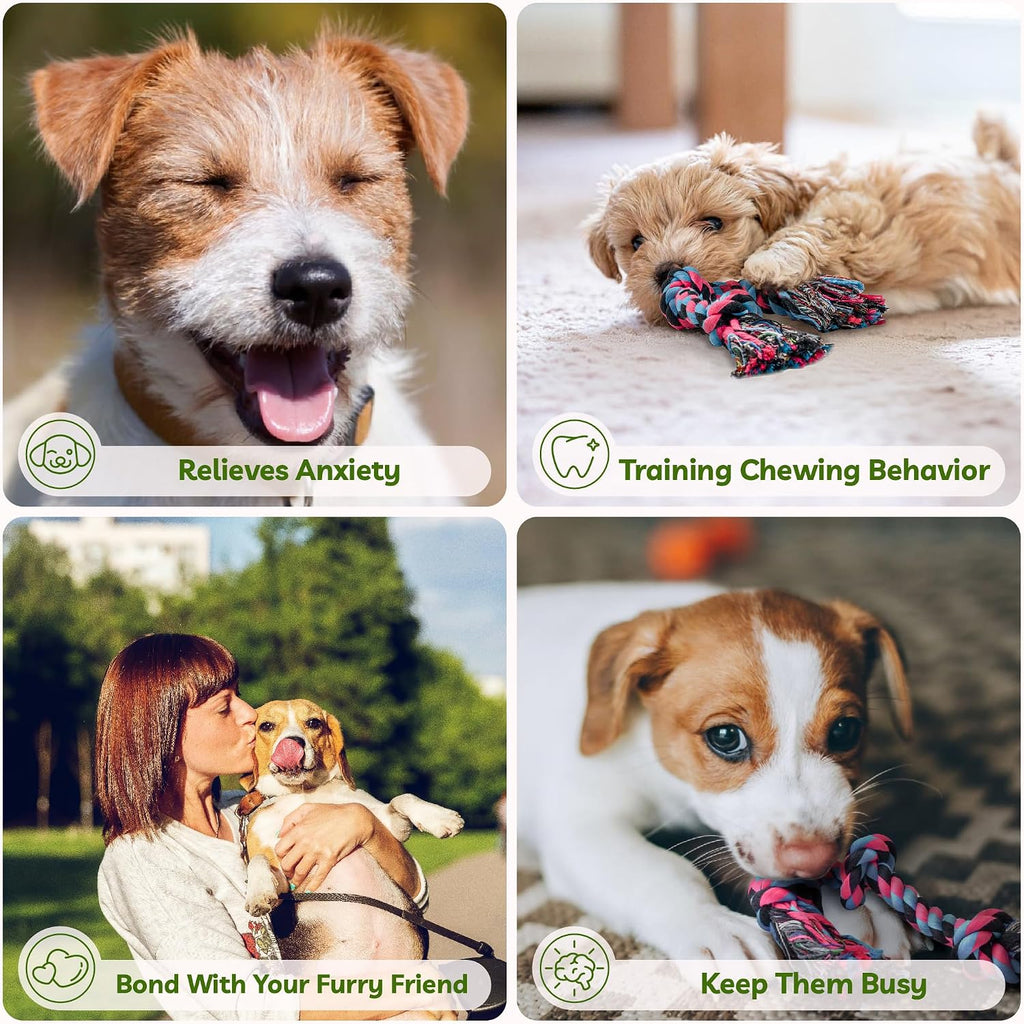 SHARLOVY Puppy Rope Toy, Dog Rope Toy for Small Dogs, Puppy Tething Toys, Cotton Interactive Tug of War Dog Toy for Puppy Langeweile, Dog Chew Toys for Aggressive Chewers Small Breed
