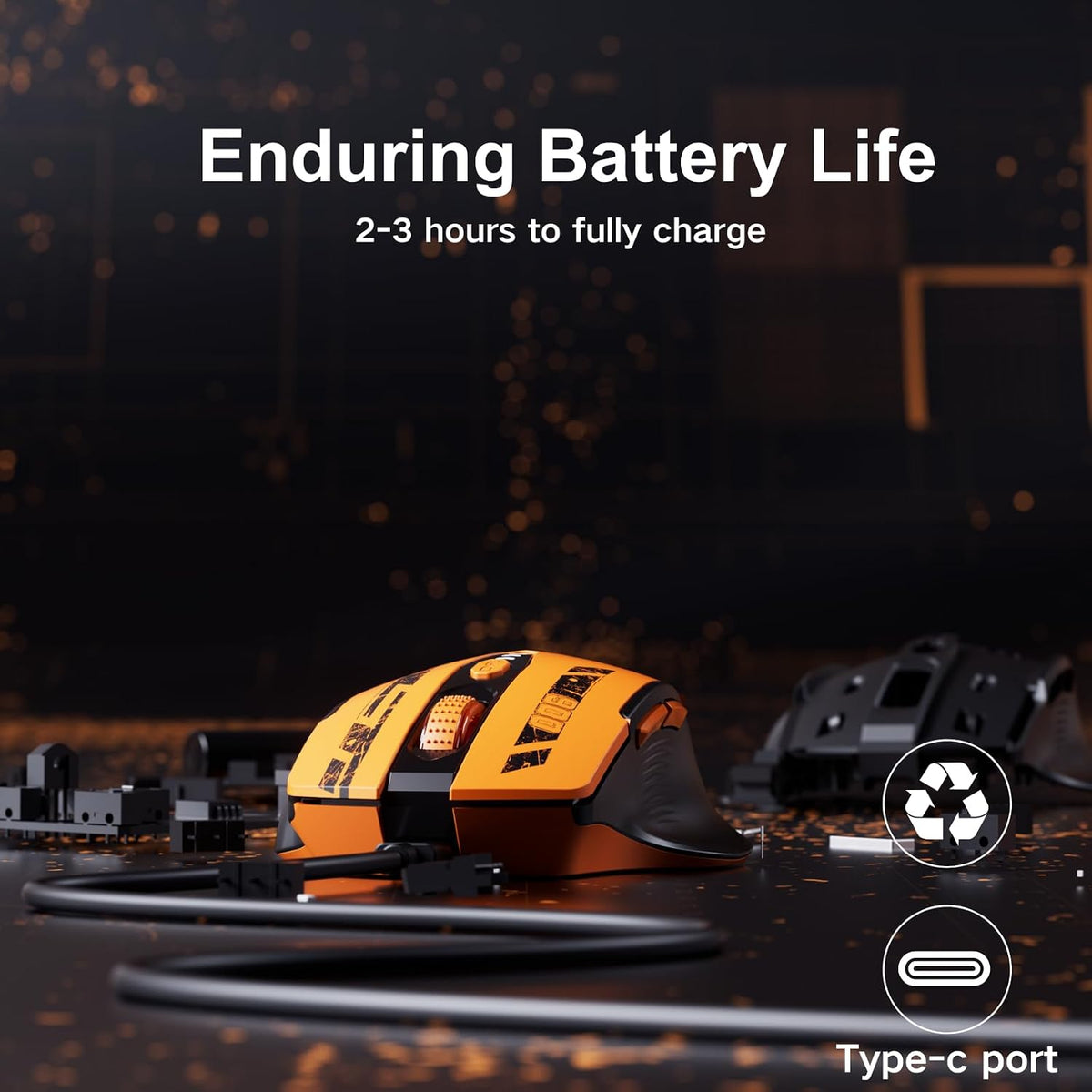 Uineer Kabellose Maus, 2,4 Ghz Usb-Funkmaus, Batteriestandsanzeige | Wiederaufladbare Ergonomische Funkmaus Mit 4 Einstellbaren Dpi-Stufen, Für PC Und Laptop, Büro, Homeoffice Und Gaming