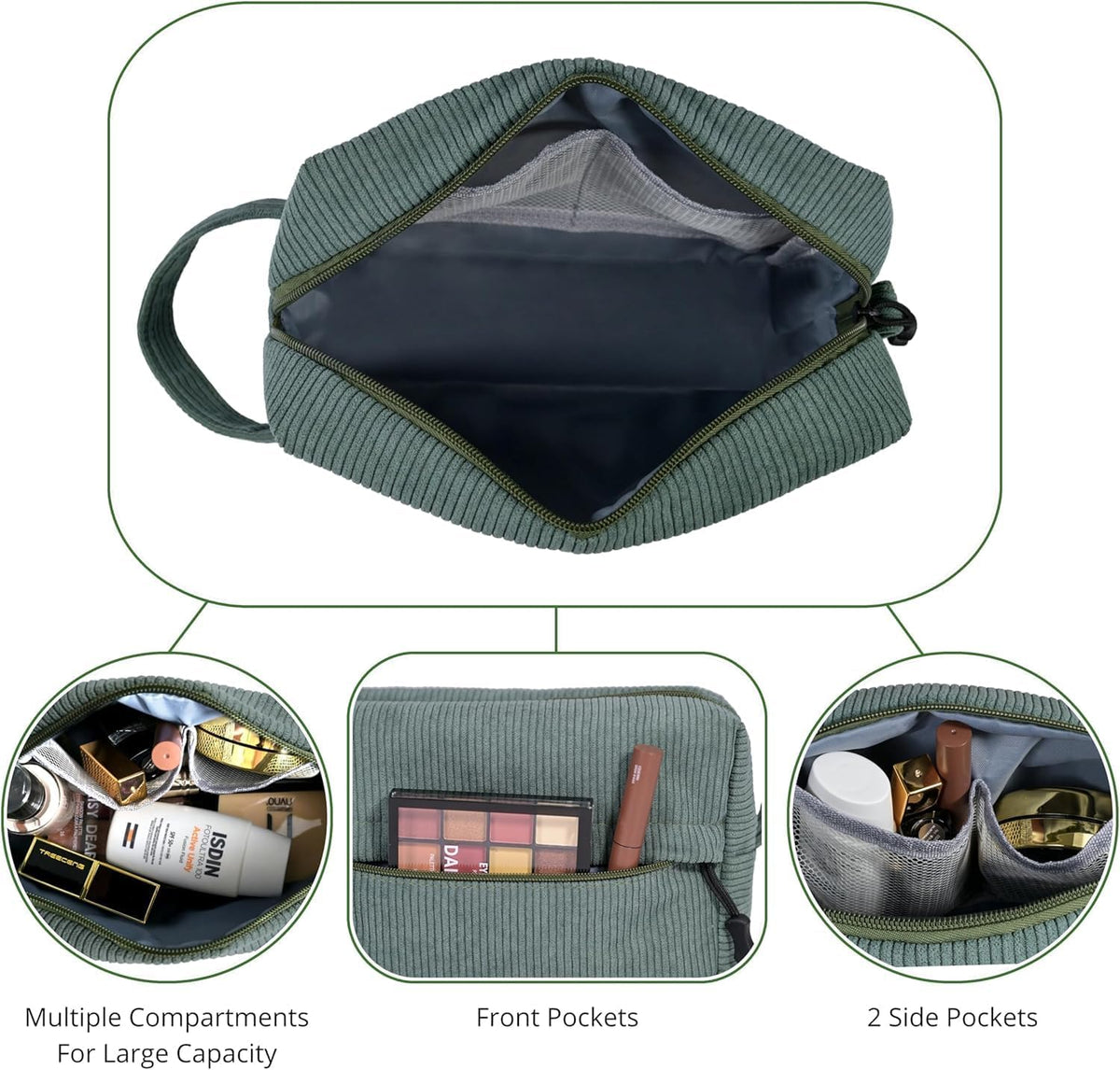 Jiliyote Kosmetiktasche Damen-Cord Kulturtasche Kosmetikbeutel Make-Up Tasche Kosmetiktaschen Cosmetic Bag Set Für Mädchen Travel