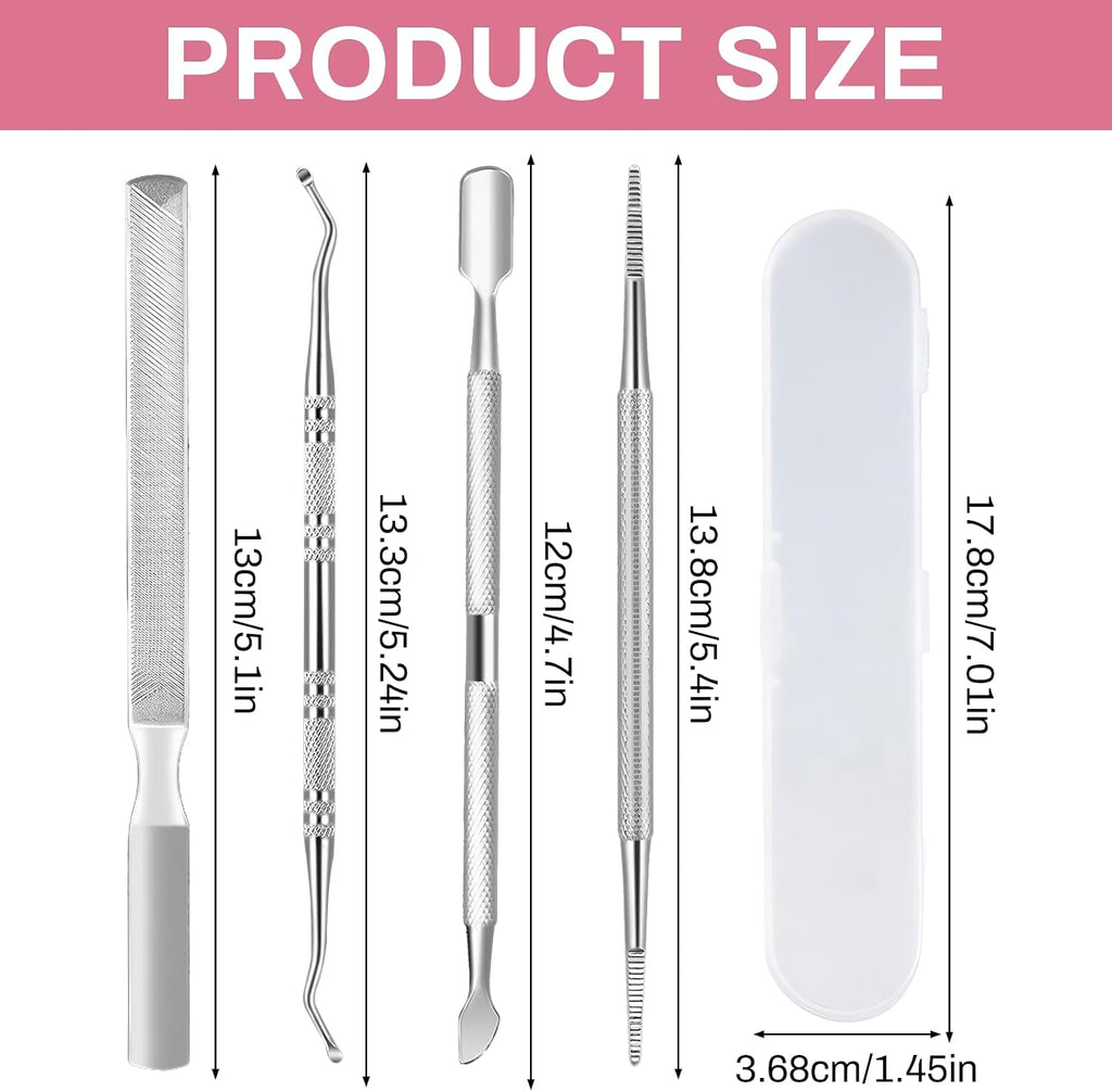 Ylinwtech 4 Stück Pediküre Werkzeuge,Metall Nagelfeilen,Nail File Set,Foot Care & Leisure Eignet Sich Zum Abschleifen Der Füße Und Zur Reinigung Von Dicker Fußhaut