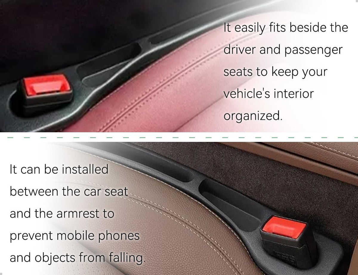 2 Stück Autositz Lückenfüller,Universal Lücken Aufbewahrungsbox Für Autositze,Car Seat Gap Filler,Innenraum Zubehör Für Pkw,Suv,Lkw(Schwarz)