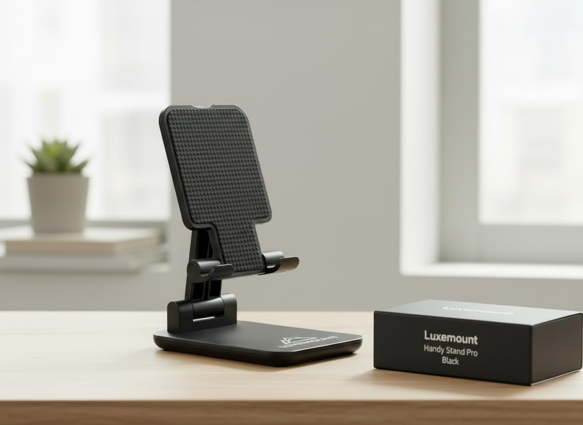 Phone Stand Pro – Faltbare Smartphone Halterung Für Schreibtisch & Reise – Extrem Stabil, Rutschfest & Kompatibel Mit Iphone, Samsung, Google & Tablets – Ideal Für Videocalls & Home-Office