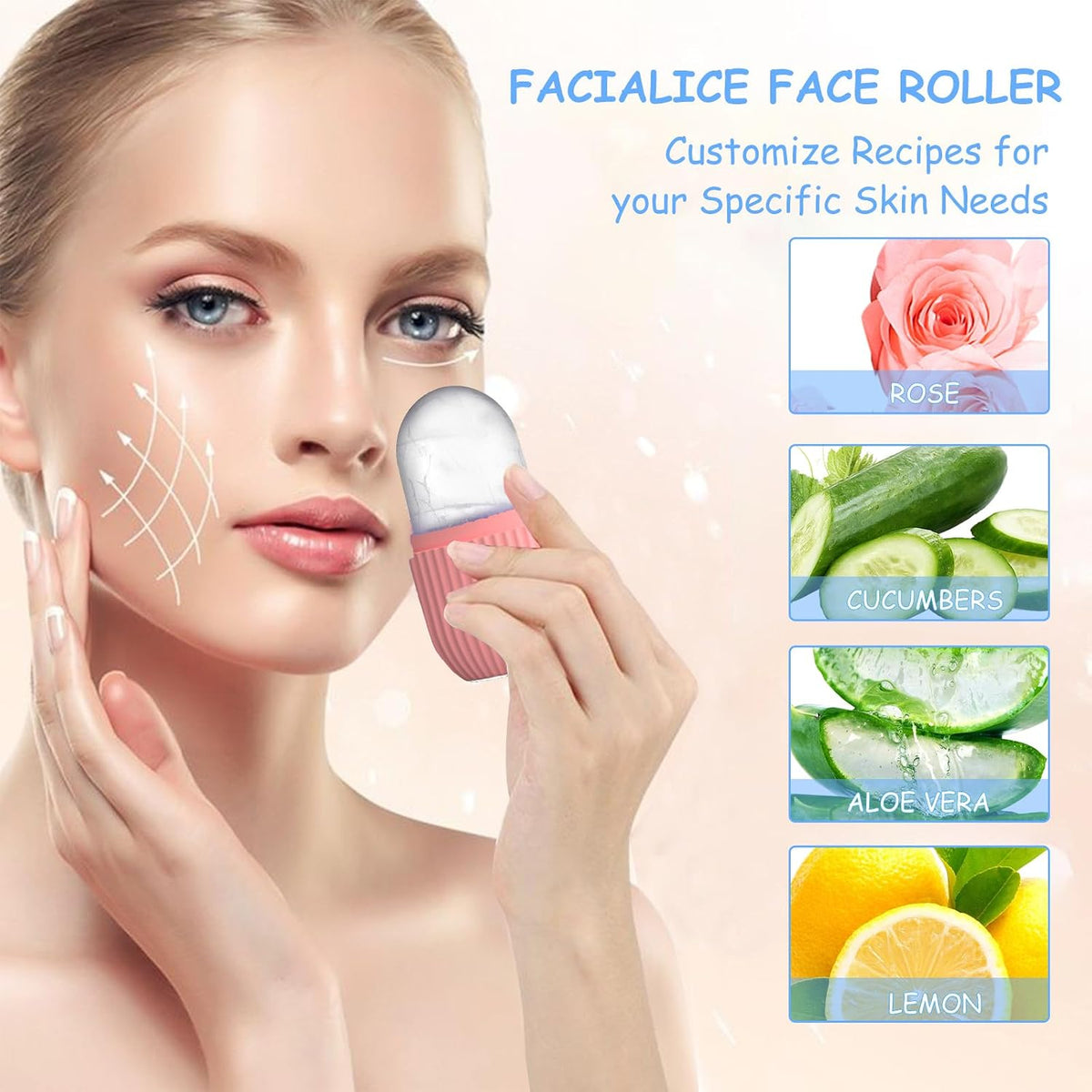 3Er-Pack Eisroller Gesicht,Face Ice Roller,Gesichtsmassage | Gesichtsentschwellung,Beauty Skincare Für Hautpflege,Kühlend Beruhigend,Essential Für Strahlende Haut
