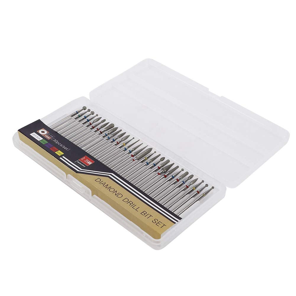 30Pcs/Set Nagelbohrkopf Diamantschleifkopf Nail Art Drill Polish Head Kit Nagelbohrmaschine Zubehör Für Nail Art
