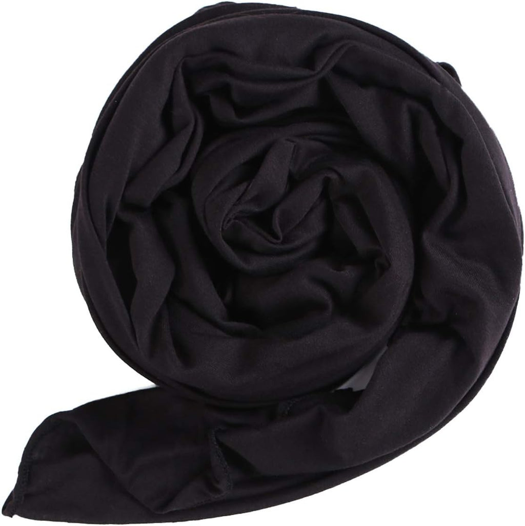 4 Stück Stretch Jersey Turban Head Wrap Knit Headwraps Urban Hair Scarf Solid Color Breathable Ultra Soft Extra Long Head Band Tie for Women