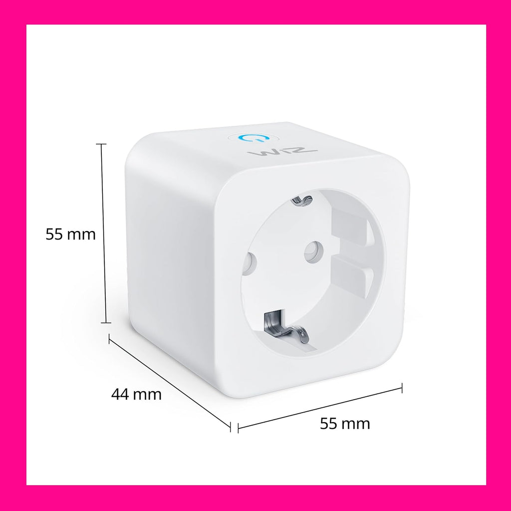 Wiz Wlan-Smart-Stecker, Typ F, 230V, 50 Hz,Einfache Einrichtung,Matter-Zertifiziert,Intelligente Steuerung,Sprachbefehle, Kompatibel Mit Alexa, Google Home Und Apple Home,Ohne Leistungsmesser,2Er-Pack