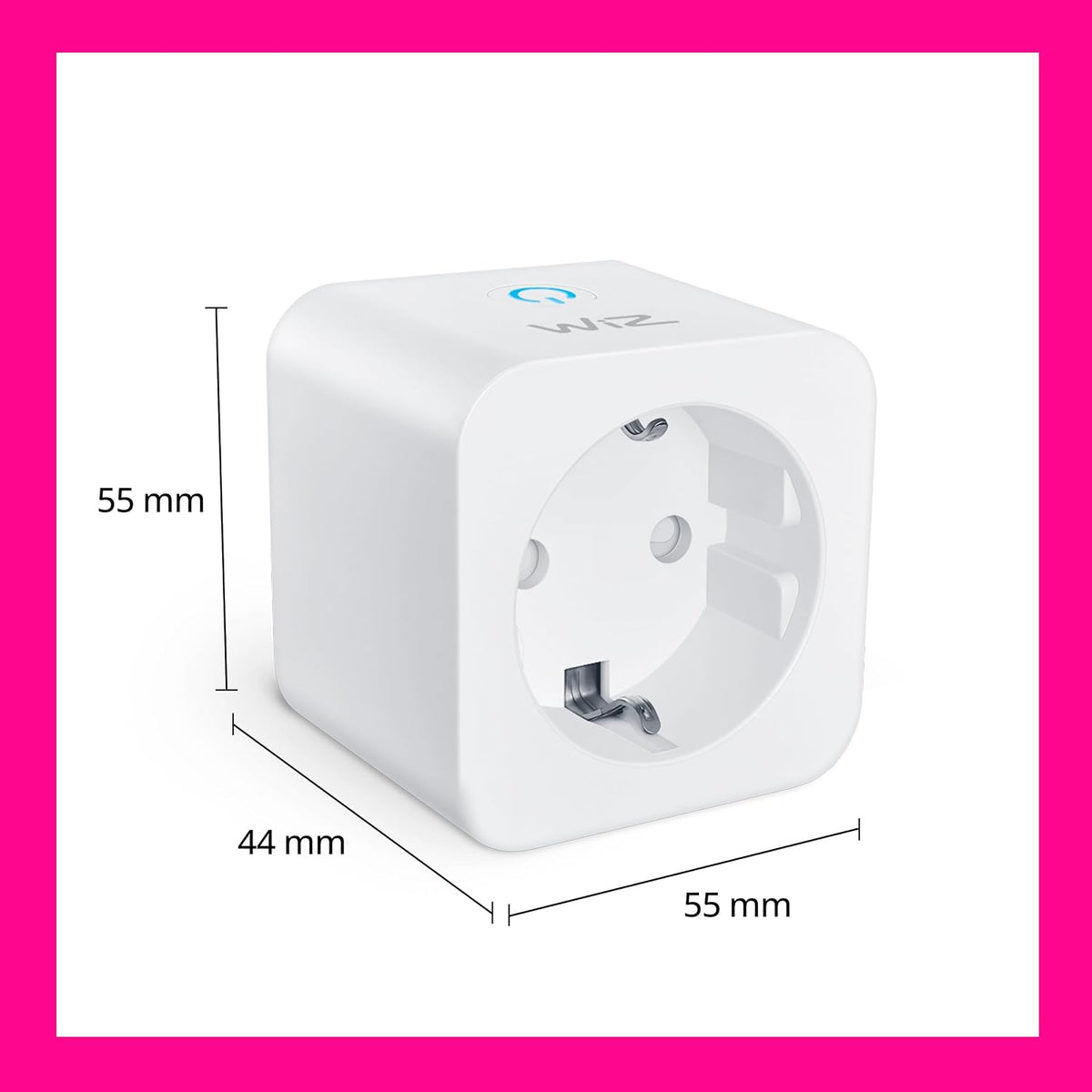 Wiz Wlan-Smart-Stecker, Typ F, 230V, 50 Hz,Einfache Einrichtung,Matter-Zertifiziert,Intelligente Steuerung,Sprachbefehle, Kompatibel Mit Alexa, Google Home Und Apple Home,Ohne Leistungsmesser,2Er-Pack
