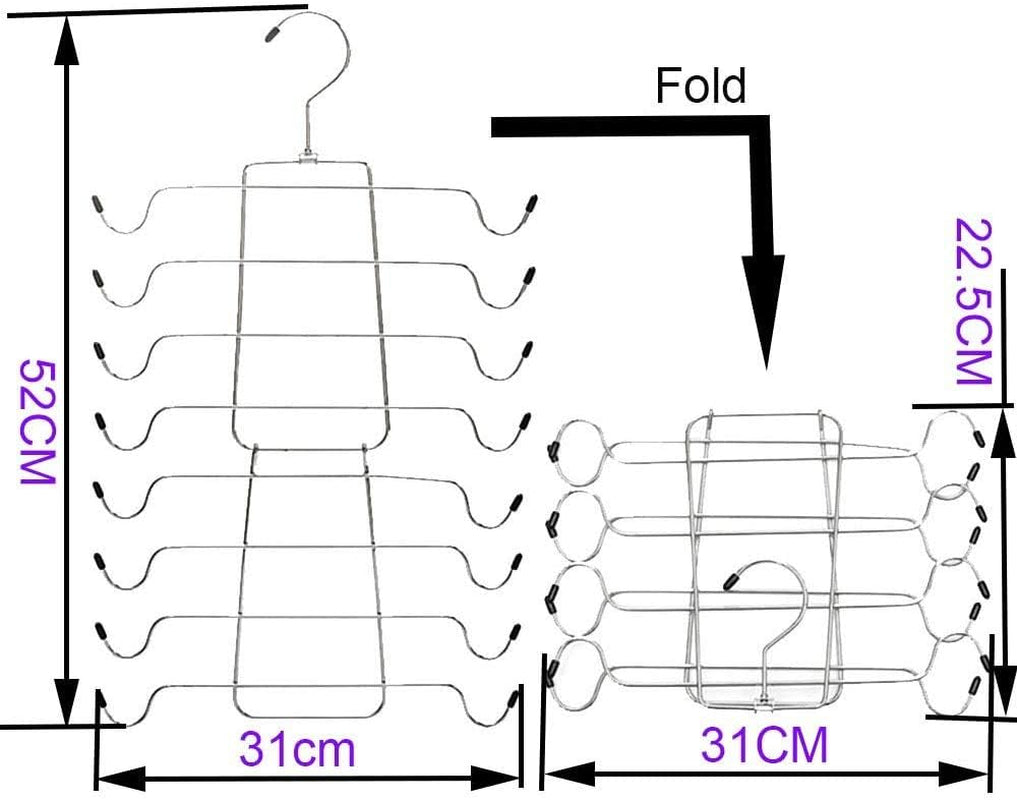 Folding Platzsparende Kleiderbügel Closet Organizer Edelstahl Kleiderbügel Kleiderschrank Aufbewahrungsschrank Für Tank Tops, Cami, BHS