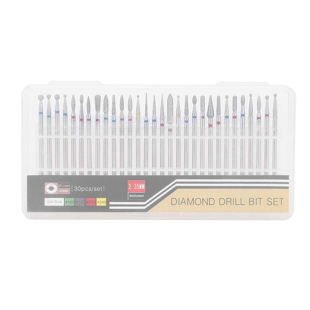 30Pcs/Set Nagelbohrkopf Diamantschleifkopf Nail Art Drill Polish Head Kit Nagelbohrmaschine Zubehör Für Nail Art