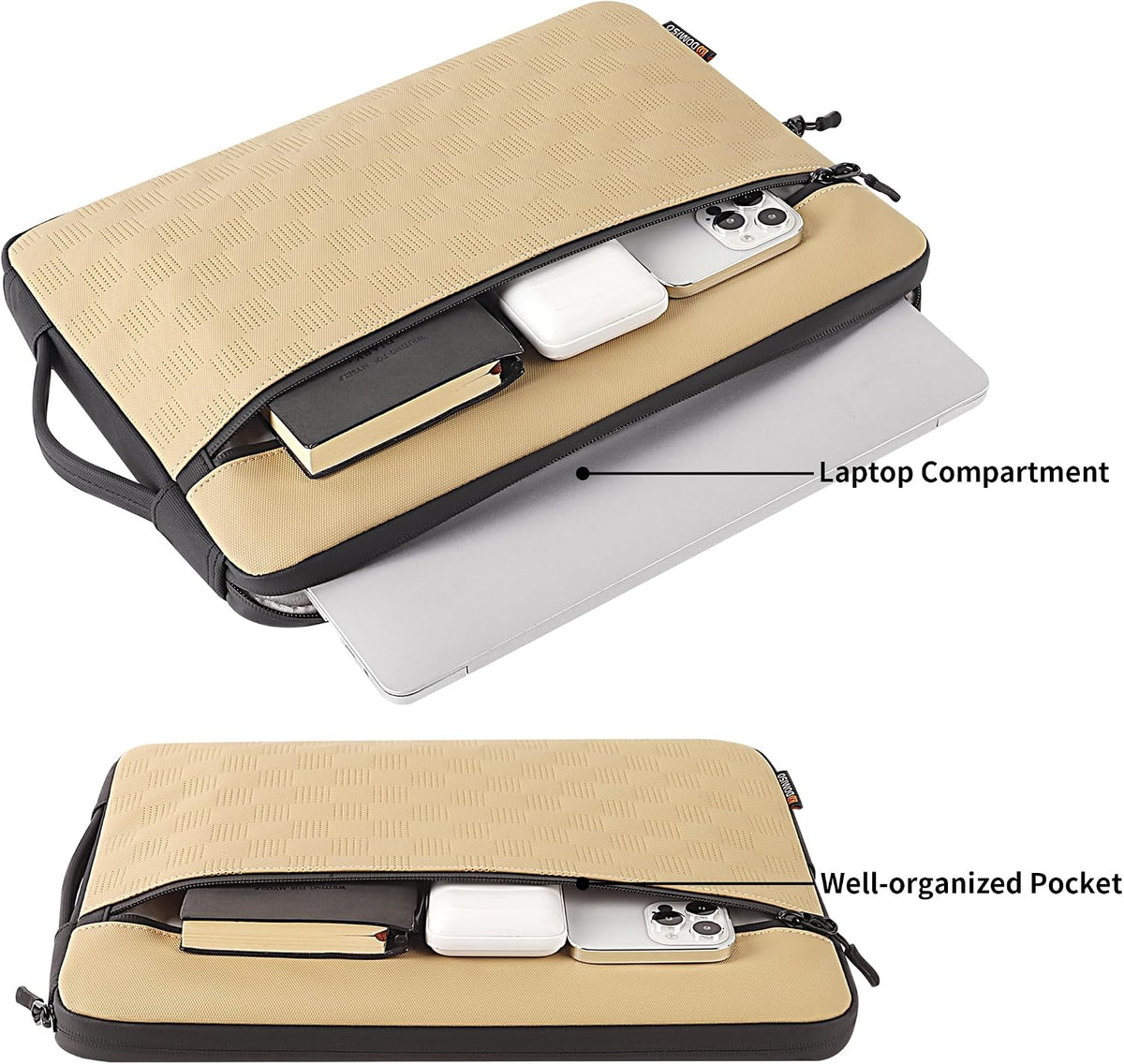 DOMISO 15 Zoll Laptop Hülle Tasche 15.6 Zoll Laptop Tasche Laptop Tragetasche Für 15 Zoll Macbook Air/Pro Wasserdichte Laptop Tasche 15.6 Zoll Kompatibel Mit Macbook Air 15 Zoll M3 2024 2023,Beige