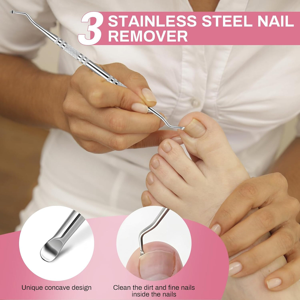 Ylinwtech 4 Stück Pediküre Werkzeuge,Metall Nagelfeilen,Nail File Set,Foot Care & Leisure Eignet Sich Zum Abschleifen Der Füße Und Zur Reinigung Von Dicker Fußhaut