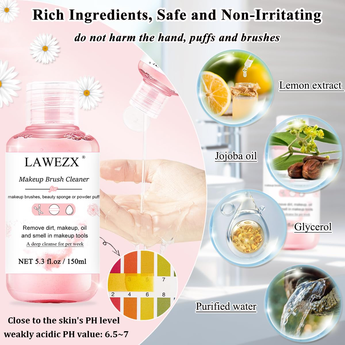 150Ml Make-Up-Pinselreiniger,  Schminkpinsel Reinigung, Entfernt Make-Up, Schmutz Und Verunreinigungen Von Make-Up Pinsel, Schwamm Oder Puderquaste, Sanft Und Sicher Flüssiger Reiniger