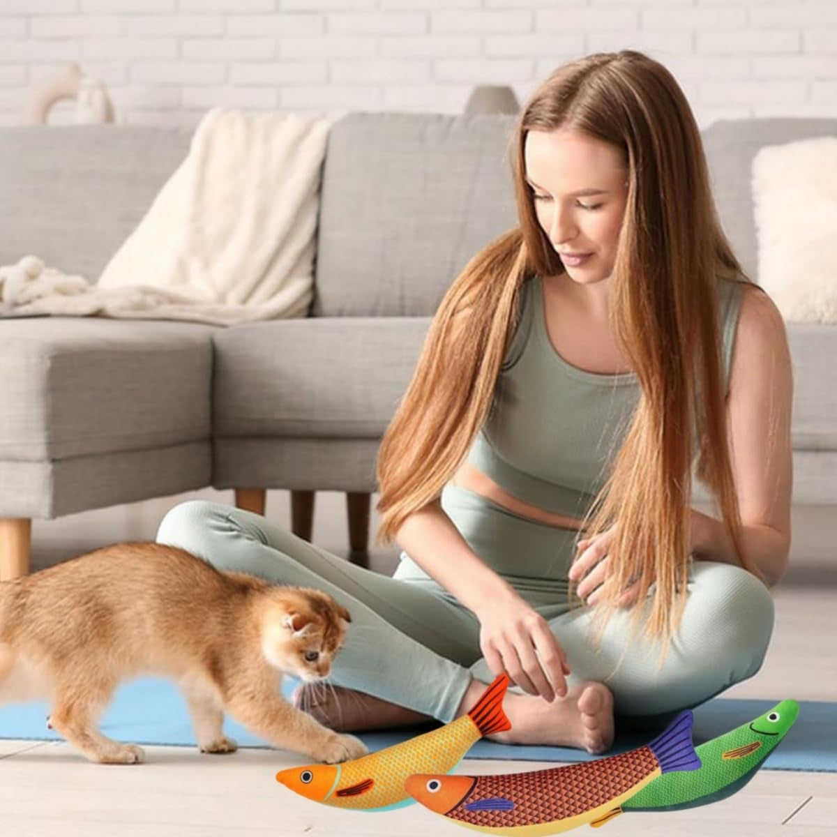 Spielzeug Mit Katzenminze,3 Stück Katzenminze Katzenspielzeug,Fische Simulation Waschbares Katzen Spielzeug,Plüsch Katzenspielzeug,Cartoon-Kätzchen,Interactive Cat Toy,Kitten Spielzeug