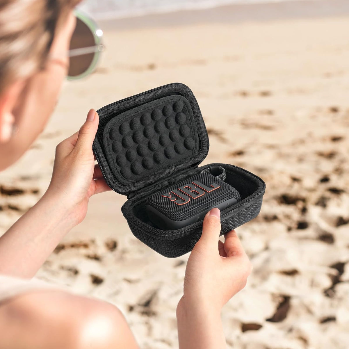 Tasche Case Für JBL GO 4/GO3/GO2 Portable Bluetooth Speaker, Hard Carry Travel Aufbewahrungstasche Etui Hülle (Black)