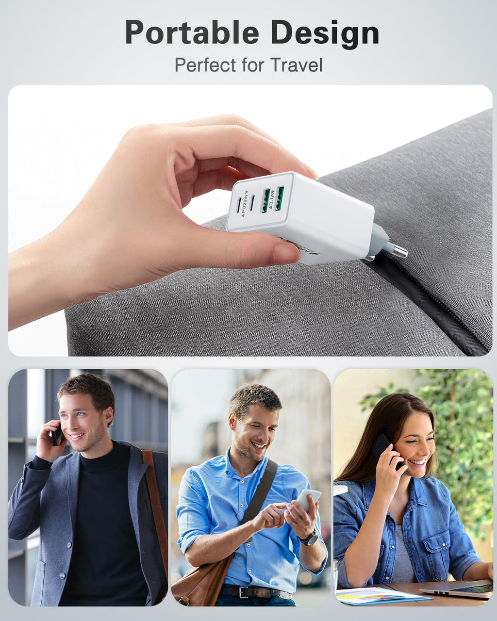 USB C Ladegerät, 40W 4 Ports Schnellladegerät, Mehrfach Stecker Mit Power Adapter Fast Charger Netzteil Für Iphone 17 16 15 14 13 12 11 Pro Max, Ipad, Samsung, Handys