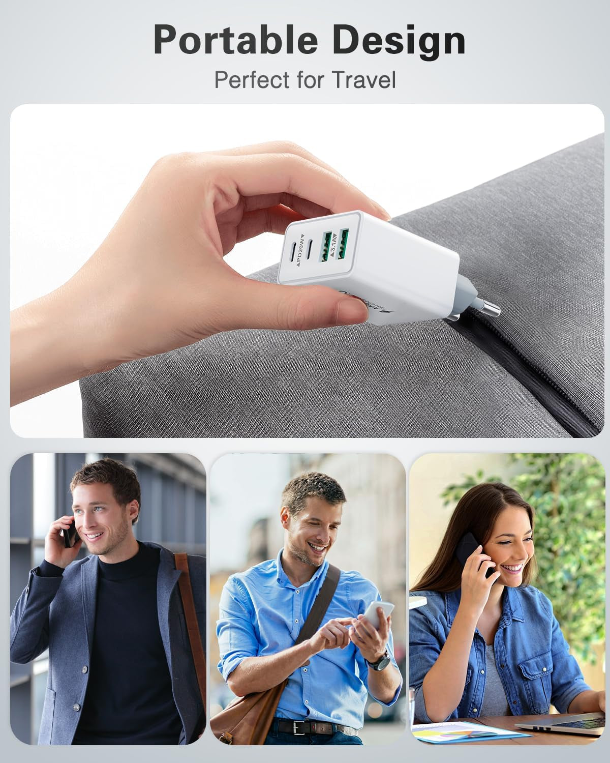 USB C Ladegerät, 40W 4 Ports Schnellladegerät, Mehrfach Stecker Mit Power Adapter Fast Charger Netzteil Für Iphone 17 16 15 14 13 12 11 Pro Max, Ipad, Samsung, Handys