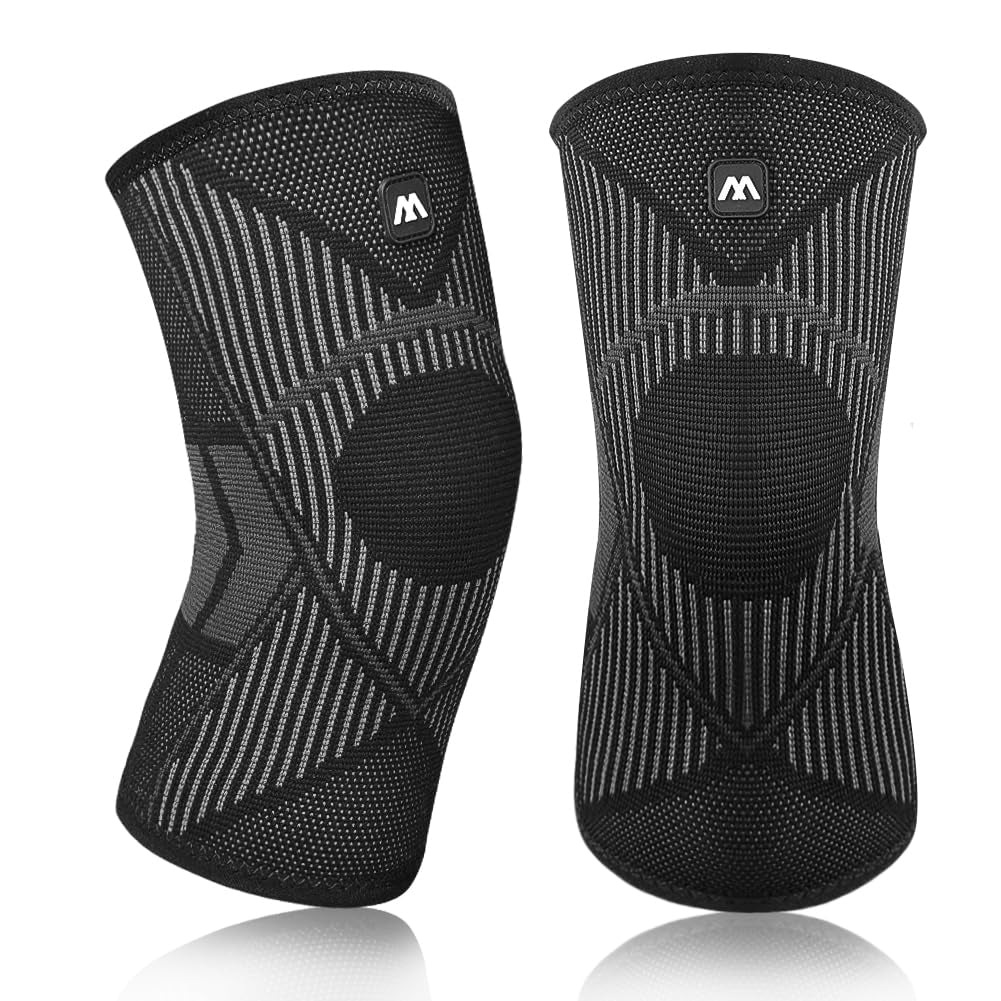 Beugo Kniebandage Männer Und Damen, Sport Knee Sleeves, Kompression Bandage Knie, Weich Und Atmungsaktiv, Elastischer Kollisionsschutz Für Tanzen, Volleyball, Yoga, Tennis Und Joggen (Schwarz, M)