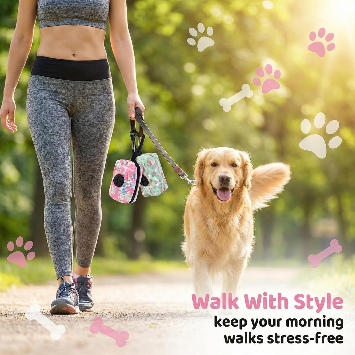 2 Stück Mesh Poop Bag Dispenser, Hundekotbeutelspender Aus Weichem Stoff Mit Karabiner, Hundekotbeutel Hundekot-Sammler Hundekotbeutel-Halter Für Spazierengehen Mit Dem Hund Laufen Wandern, Rosa, Grün
