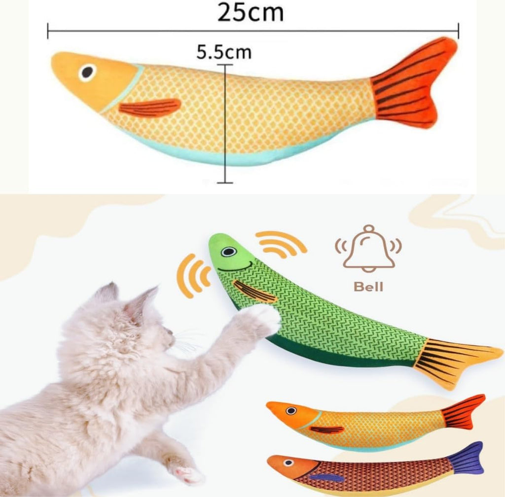Spielzeug Mit Katzenminze,3 Stück Katzenminze Katzenspielzeug,Fische Simulation Waschbares Katzen Spielzeug,Plüsch Katzenspielzeug,Cartoon-Kätzchen,Interactive Cat Toy,Kitten Spielzeug