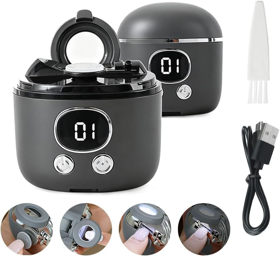 3 in 1 Elektrischer Nagelknipser,Nagelschere Elektrisch,Elektrischer Nagelschleifer,Nageltrimmer,Electric Nail Clipper,Automatischer Nagelschneider Und Schleifend Aufbewahrung