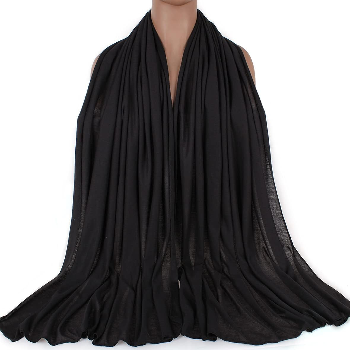 4 Stück Stretch Jersey Turban Head Wrap Knit Headwraps Urban Hair Scarf Solid Color Breathable Ultra Soft Extra Long Head Band Tie for Women