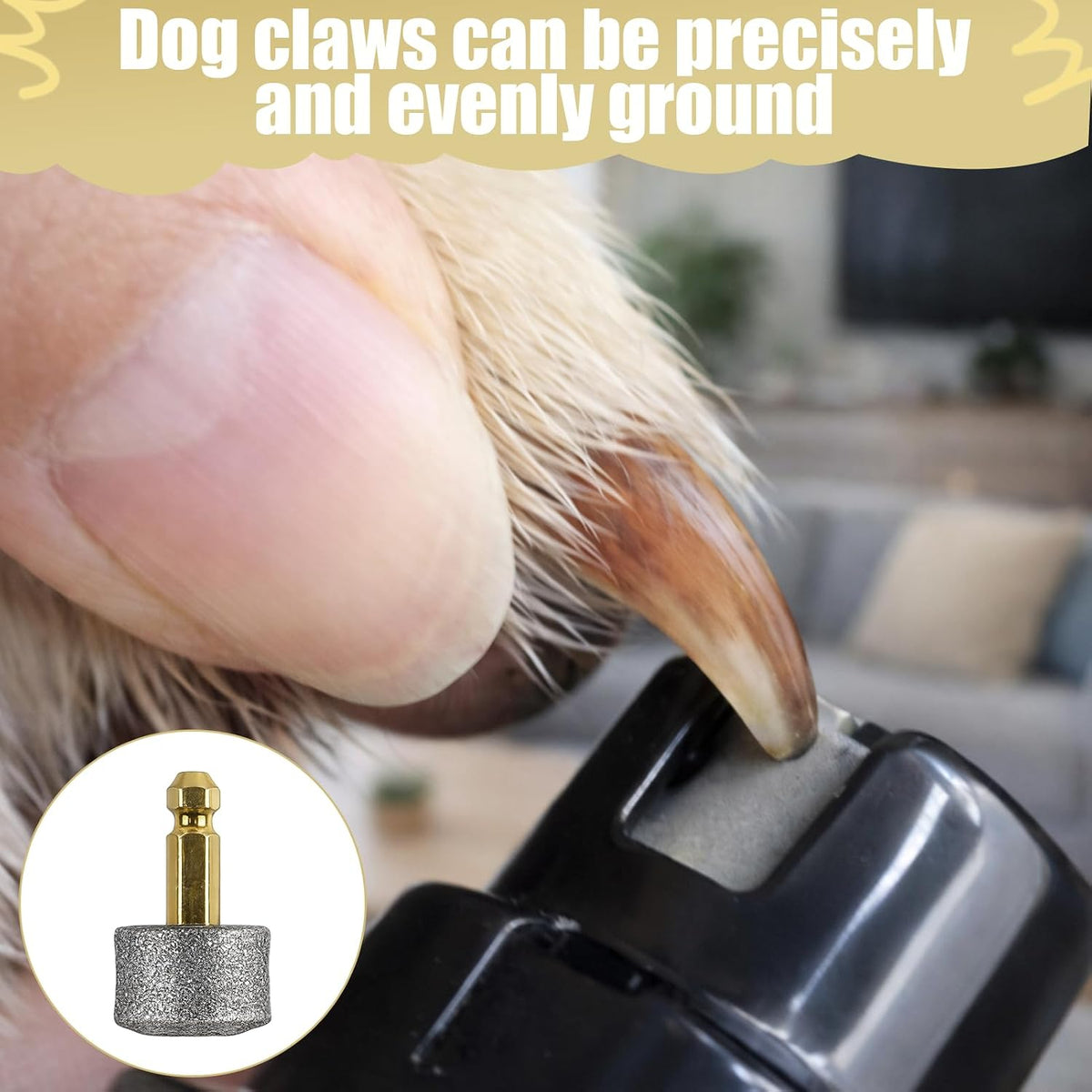 4 Stück Hunde Nagelschleifer Ersatzköpfe Für Krallenschleifer Und Dog Nail Grinder,Integrierter Schleifkopf Für Die Meisten Marken,Hocheffizient, Sicher Und Langlebig