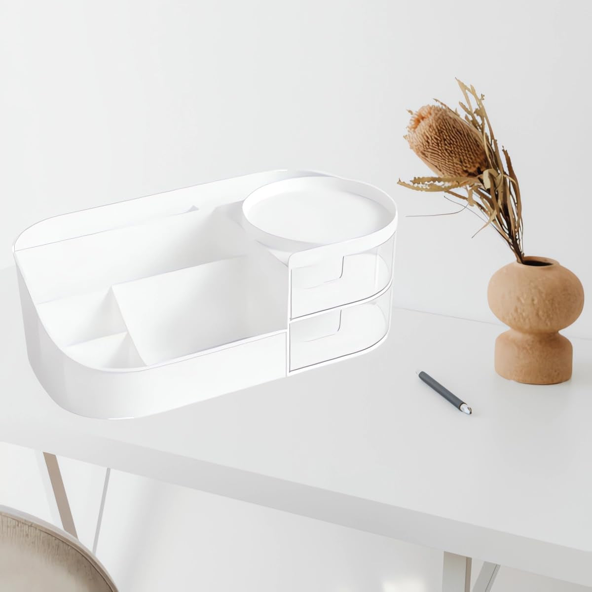 Makeup Kosmetik Organizer Mit Schublade, Countertop Cosmetic Organizer Für Vanity, Mehrzweck Kosmetik Aufbewahrungsbehälter Organizer Für Schminktisch, Schlafzimmer Und Badezimmer Countertop