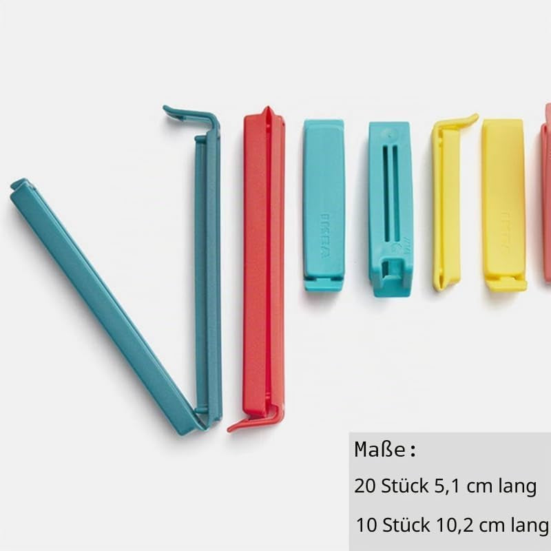 Bevara 103.391.71 Bag Clips Pack of 30 20 X 5 Cm and 10 X 10 Cm Mixed Colours
