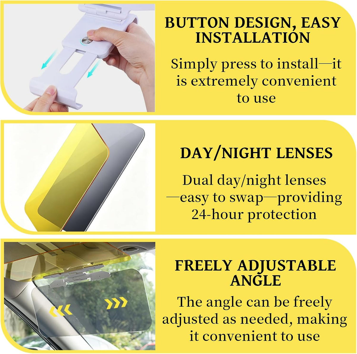 2-In-1 Sonnenblende Auto Windshield Sunshade Nacht Car Sun Shade | Kontrastverstärker Sichtschutz Gegen Sonne Scheinwerfer Windschutzscheibenblende anti Blendung Für SUVS Lkws