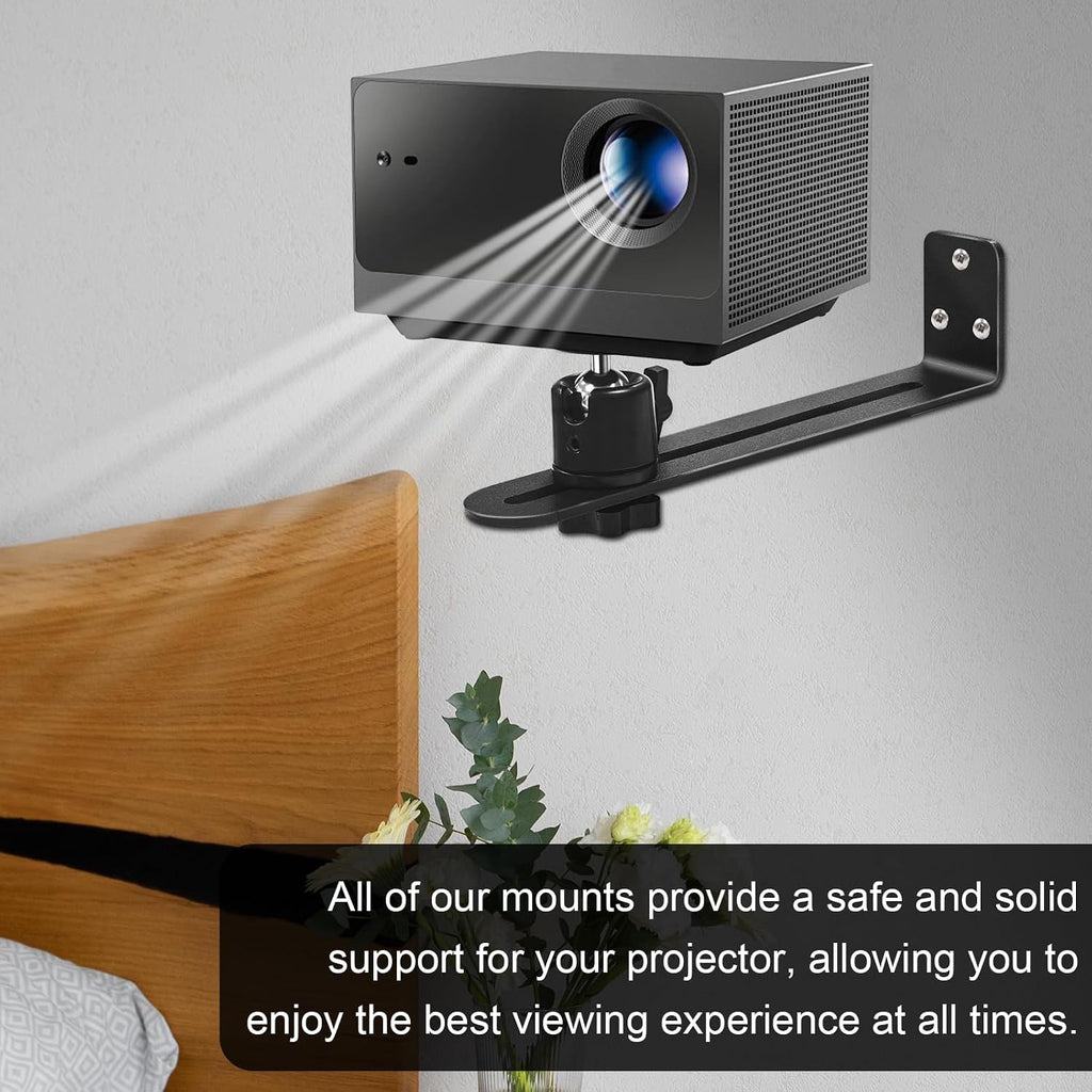 Beamer Halterung Wand, Beamer Projektor Halterung, 360° Drehbar Projector Mount, Beamer Deckenhalterung Mit 1/4 Gewinde, Metall Projector Stand Für Büro, Heimkino, Spielzimmer