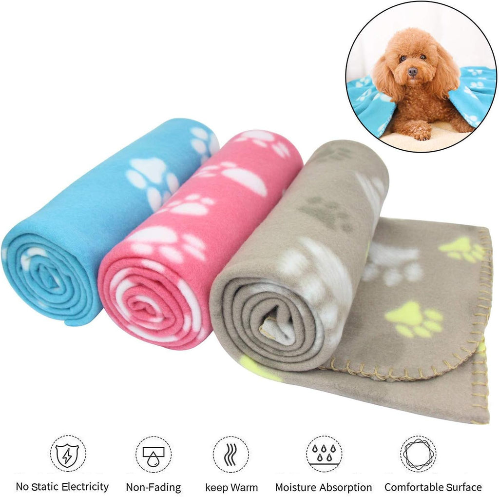 YIQI Haustierdecke Für Hund/Katze, Weich, Schondecke, Winterdecke, Hundedecke Fleece, Katzendecke Tierdecke Liegedecke Pfötchen Matte Farbe Zufällig (60 X 70 Cm)